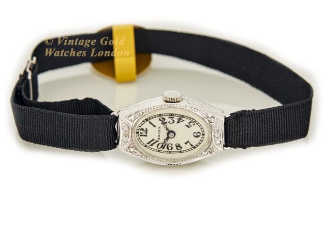 Ladies Rolex 18ct White Gold & Diamond Cocktail Watch c1928 (29)
