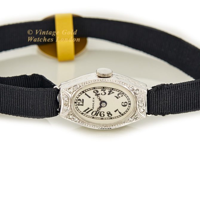 Ladies Rolex 18ct White Gold & Diamond Cocktail Watch c1928 (47)