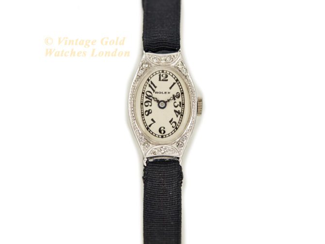 Ladies Rolex 18ct White Gold & Diamond Cocktail Watch c1928 (23)
