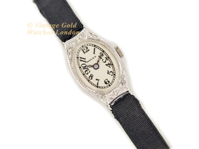 Ladies Rolex 18ct White Gold & Diamond Cocktail Watch c1928 (17)