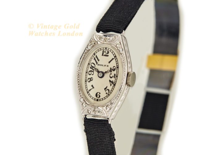 Ladies Rolex 18ct White Gold & Diamond Cocktail Watch c1928 (25)