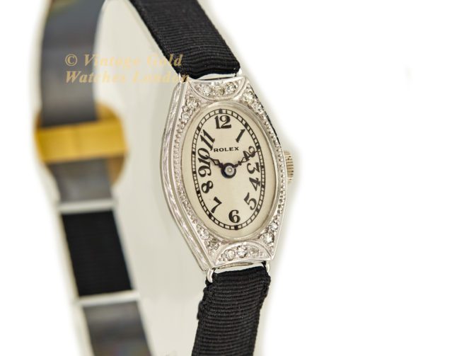Ladies Rolex 18ct White Gold & Diamond Cocktail Watch c1928 (21)