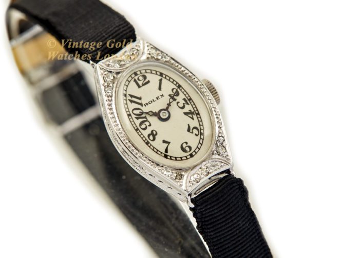 Ladies Rolex 18ct White Gold & Diamond Cocktail Watch c1928 (19)