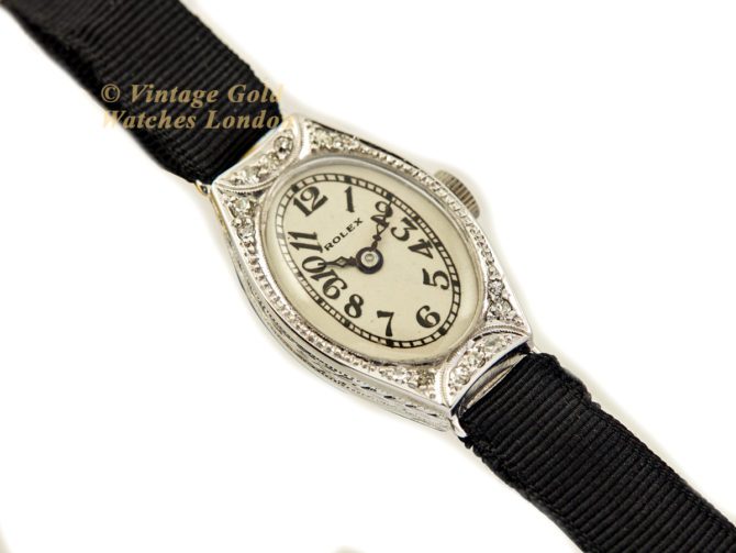 Ladies Rolex 18ct White Gold & Diamond Cocktail Watch c1928 (31)