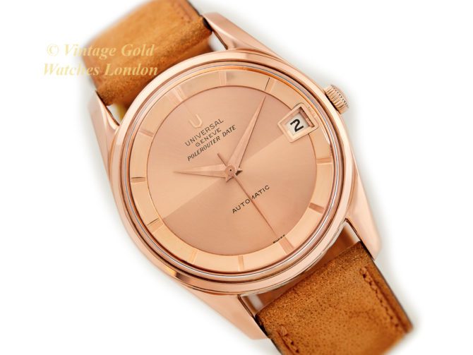 Universal Geneve Polerouter Cal.218-2 Date Automatic 18ct Pink Gold 1961 (1)