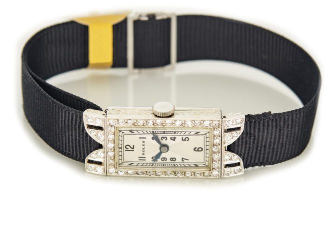Ladies Rolex 18ct White Gold & Diamond Cocktail Watch c1930 (3)