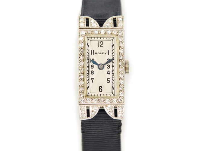Ladies Rolex 18ct White Gold & Diamond Cocktail Watch c1930 (6)