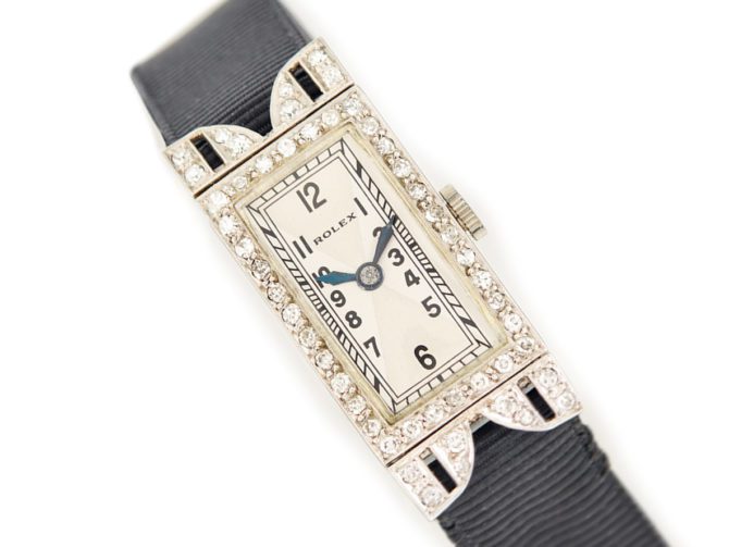 Ladies Rolex 18ct White Gold & Diamond Cocktail Watch c1930 (4)