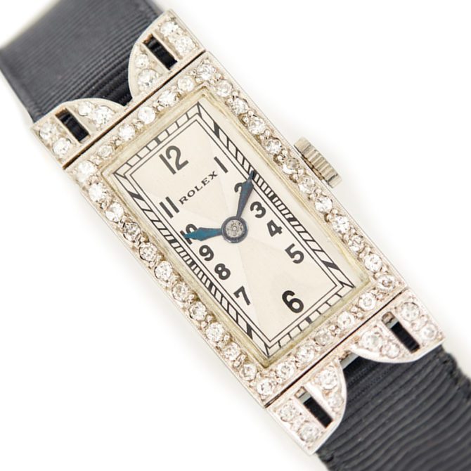 Ladies Rolex 18ct White Gold & Diamond Cocktail Watch c1930 (5)