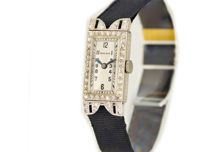 Ladies Rolex 18ct White Gold & Diamond Cocktail Watch c1930 (7)