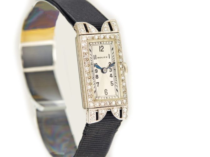 Ladies Rolex 18ct White Gold & Diamond Cocktail Watch c1930 (8)