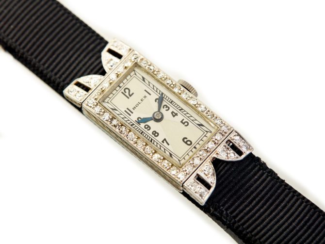 Ladies Rolex 18ct White Gold & Diamond Cocktail Watch c1930 (13)