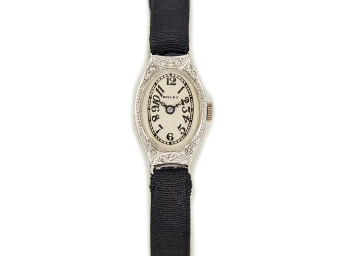 Ladies Rolex 18ct White Gold & Diamond Cocktail Watch c1928 (6)