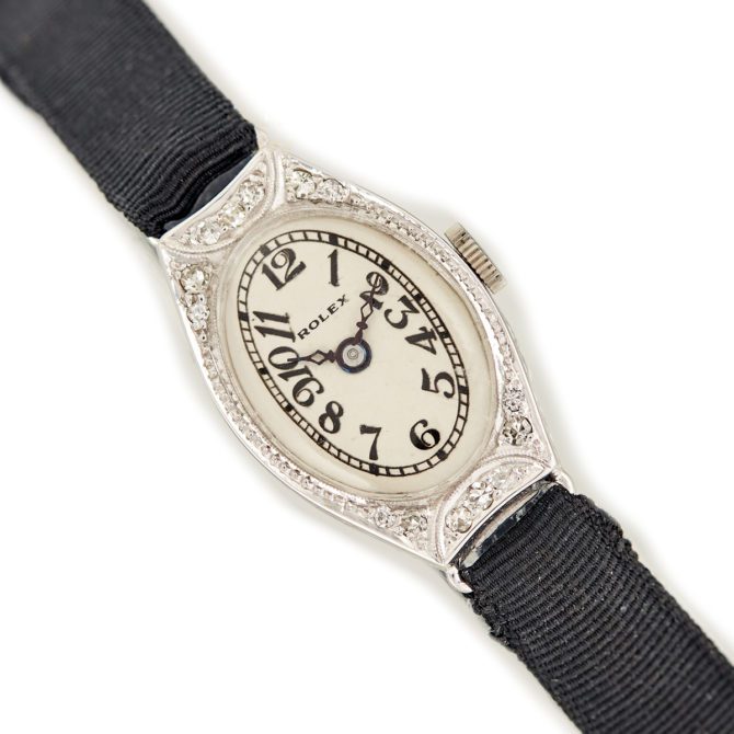 Ladies Rolex 18ct White Gold & Diamond Cocktail Watch c1928 (8)