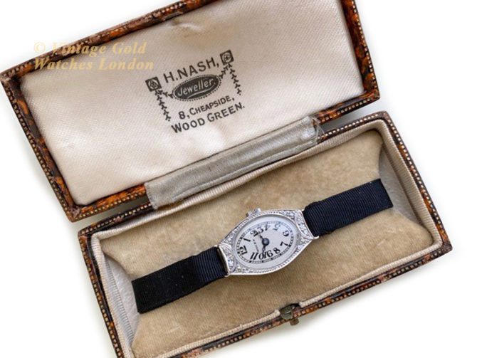 Ladies Rolex 18ct White Gold & Diamond Cocktail Watch c1928 (39)