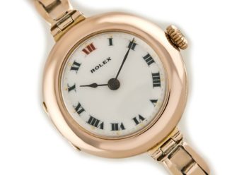 Ladies Rolex Cocktail Watch, Porcelain Dial, 9ct Pink Gold, 1916