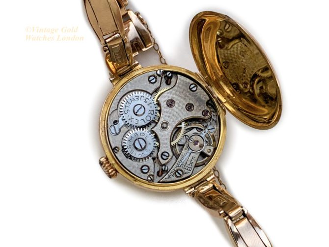Ladies Rolex Cocktail Watch, Porcelain Dial, 9ct Pink Gold, 1916 (38)