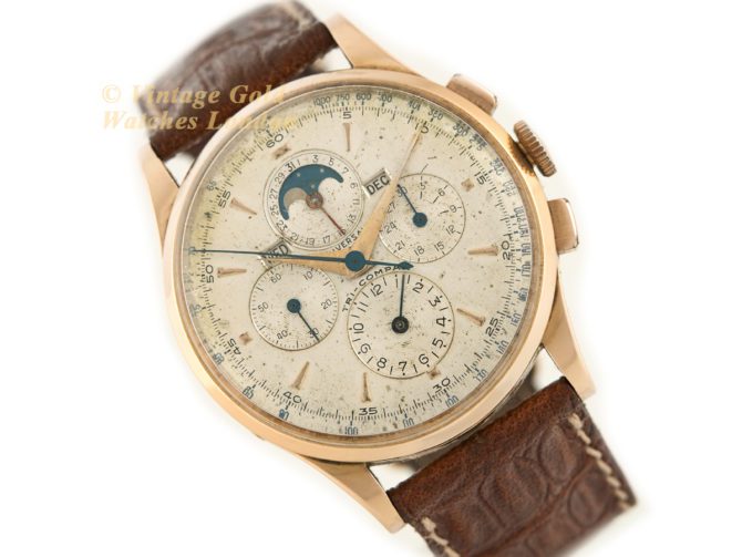 Universal Geneve Tri-Compax 18ct Pink Gold 37.5mm 1958 (15)