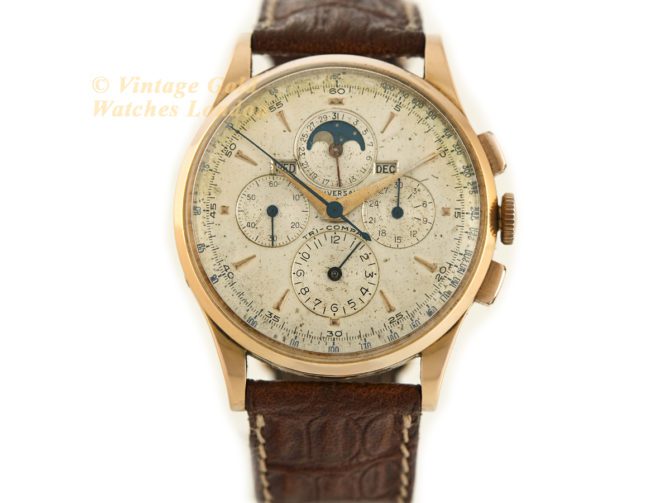 Universal Geneve Tri-Compax 18ct Pink Gold 37.5mm 1958 (21)