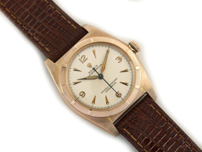 Rolex Oyster Perpetual Bubbleback 14ct Pink Gold 1948 (14)