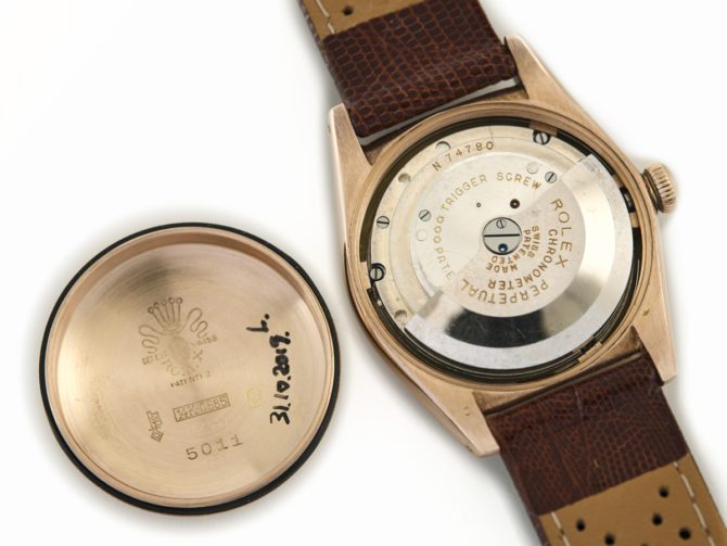 Rolex Oyster Perpetual Bubbleback 14ct Pink Gold 1948 (15)