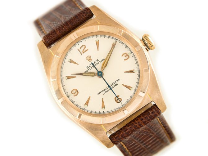 Rolex Oyster Perpetual Bubbleback 14ct Pink Gold 1948 (6)