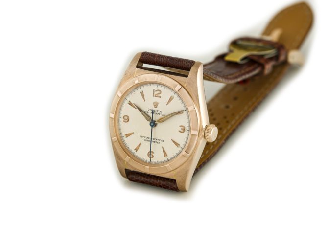 Rolex Oyster Perpetual Bubbleback 14ct Pink Gold 1948 (10)