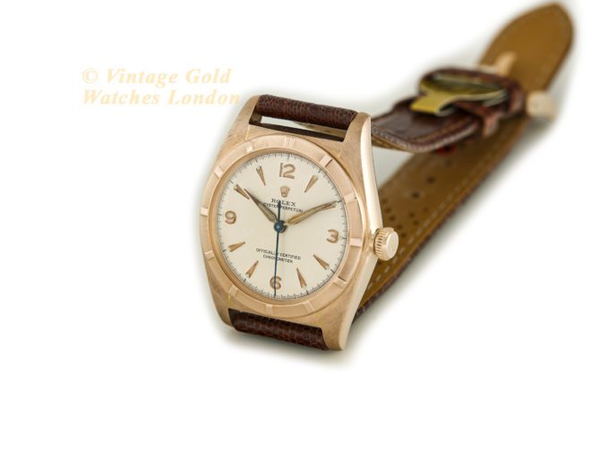 Rolex Oyster Perpetual Bubbleback 14ct Pink Gold 1948 (26)