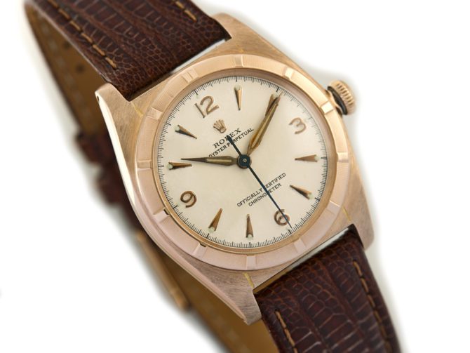 Rolex Oyster Perpetual Bubbleback 14ct Pink Gold 1948 (13)