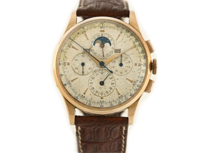 Universal Geneve Tri-Compax 18ct Pink Gold 37.5mm 1958 (9)