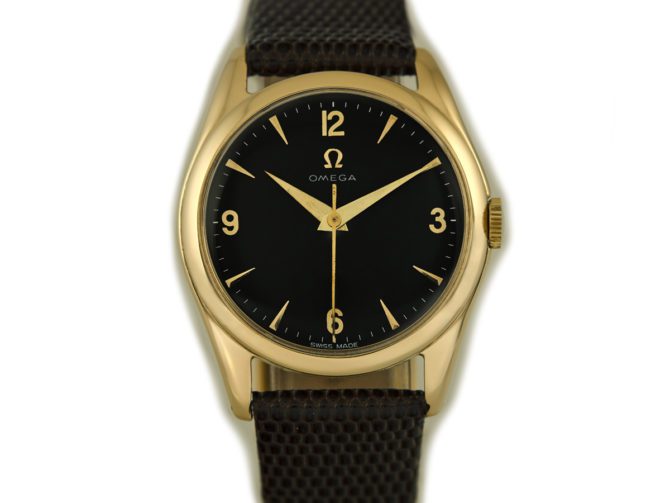 Omega Cal.420 9ct Black Dial 1955 (9)