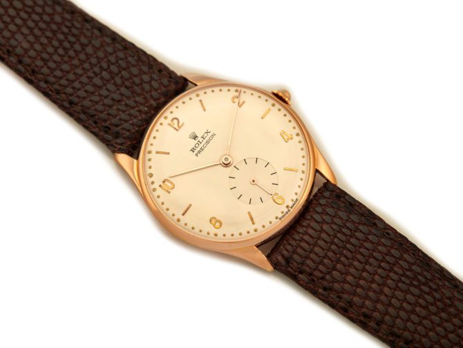 Rolex Precision Chronometer Cal.700 18ct Pink Gold c1945 (1)