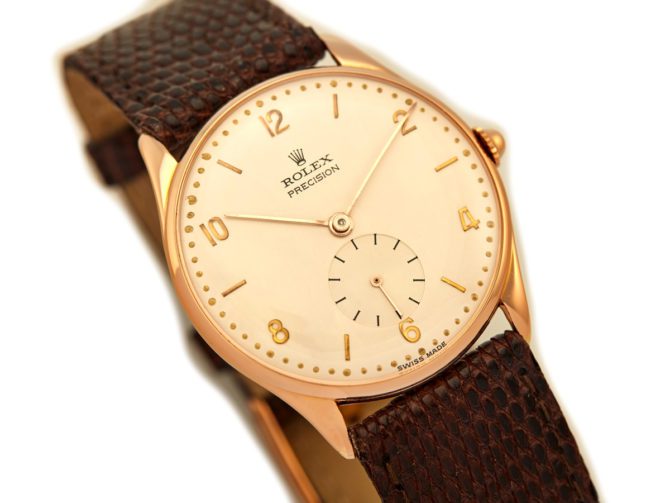 Rolex Precision Chronometer Cal.700 18ct Pink Gold c1945 (2)