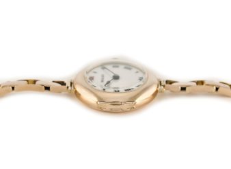 Ladies Rolex Cocktail Watch, Porcelain Dial, 9ct Pink Gold c1915