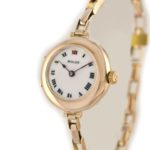 Ladies Rolex Cocktail Watch, Porcelain Dial, 9ct Pink Gold c1915 mobile navigation (11)