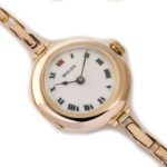 Ladies Rolex Cocktail Watch, Porcelain Dial, 9ct Pink Gold c1915 mobile navigation (13)