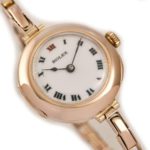 Ladies Rolex Cocktail Watch, Porcelain Dial, 9ct Pink Gold c1915 mobile navigation (14)