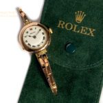 Ladies Rolex Cocktail Watch, Porcelain Dial, 9ct Pink Gold c1915 mobile navigation (40)