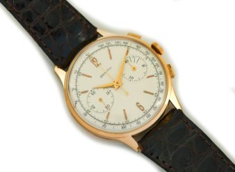Zenith Chronograph Cal.156D 18ct Pink Gold c1956 - hover