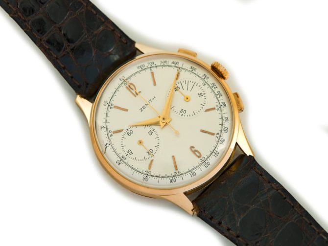 Zenith Chronograph Cal.156D 18ct Pink Gold c1956 (2)