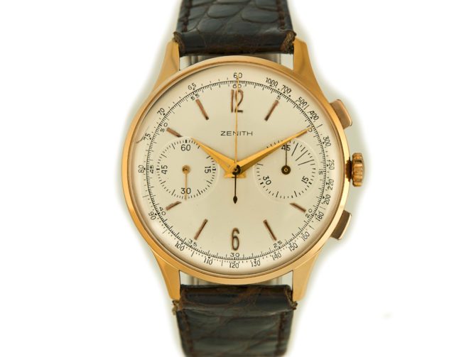 Zenith Chronograph Cal.156D 18ct Pink Gold c1956 (11)