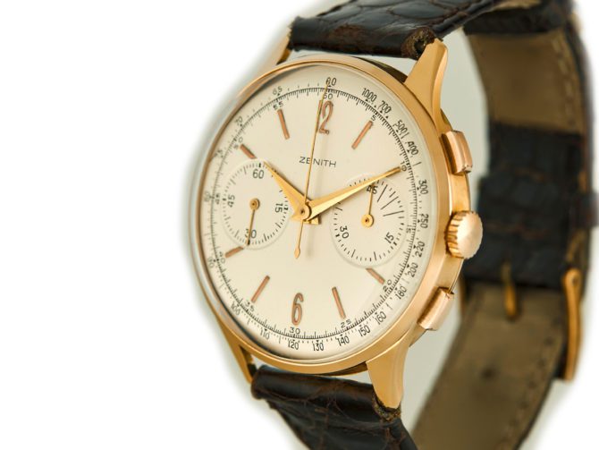 Zenith Chronograph Cal.156D 18ct Pink Gold c1956 (12)
