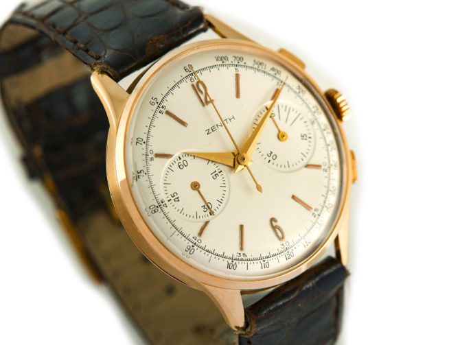 Zenith Chronograph Cal.156D 18ct Pink Gold c1956 (3)