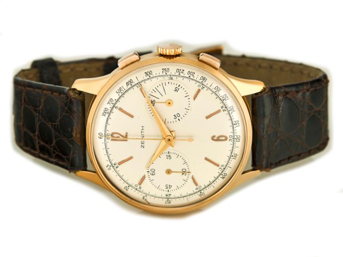 Zenith Chronograph Cal.156D 18ct Pink Gold c1956 (8)