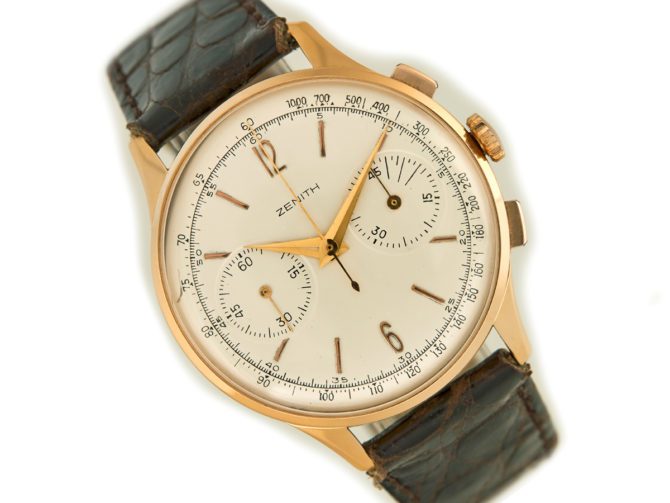 Zenith Chronograph Cal.156D 18ct Pink Gold c1956 (9)