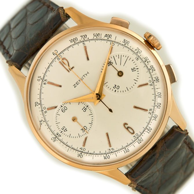 Zenith Chronograph Cal.156D 18ct Pink Gold c1956 (10)