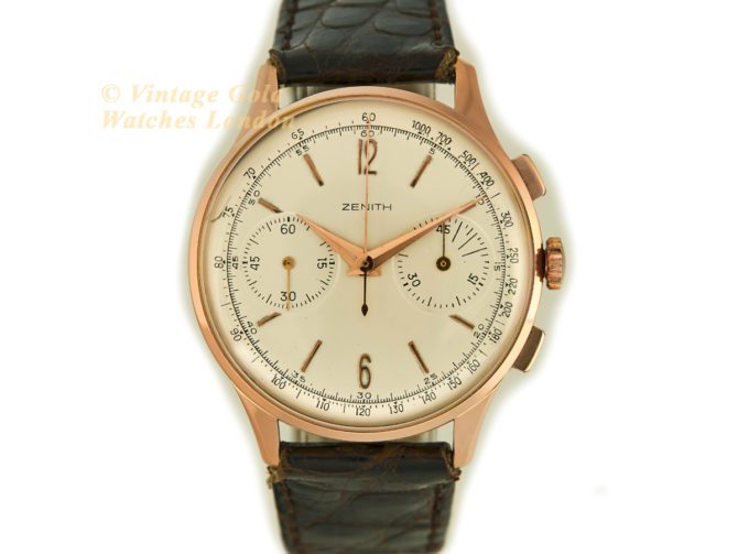 Zenith Chronograph Cal.156D 18ct Pink Gold c1956 (21)