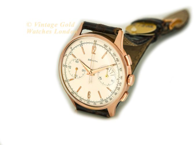 Zenith Chronograph Cal.156D 18ct Pink Gold c1956 (25)