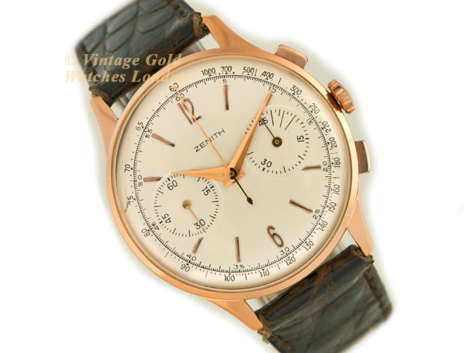 Zenith Chronograph Cal.156D 18ct Pink Gold c1956 (15)