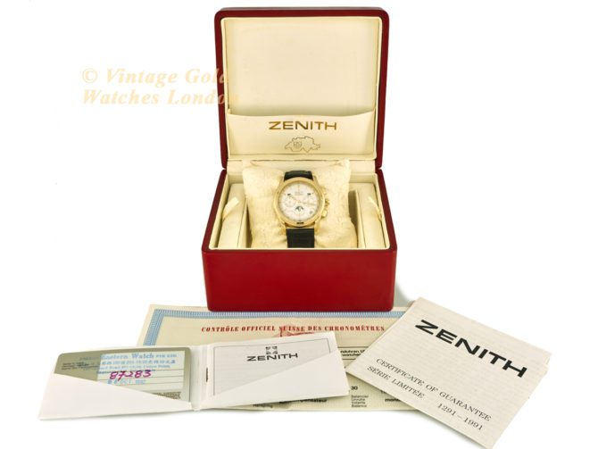 Zenith El Primero Triple Calendar Moonphase Chronograph 18ct 1992 – Limited Edition (35)